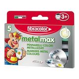 CetKing Metal Max Paket 5 Büyük Keçeli Kalem, Metal Mürekkepli