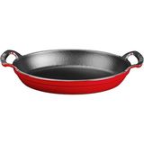 CetKing Metal Oval Kuplu Döküm Tava 27X20, Kırmızı