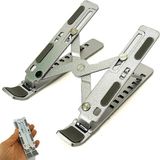 CetKing Mini Metal Stand Katlanabilir Çantada Taşınabilir Folding Alüminyum 8 Kademeli Telefon ve Tablet Standı 13 cm Mini Dizayn | RT008 Silver