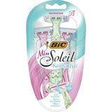 CetKing Miss Soleil Sensitive Kadın Tıraş Bıçağı 3'lü Blister (3 Bıçak), Oynar Başlık, Aloe Vera ile Zenginleştirilmiş Kayganlaştırıcı Jel Şerit