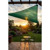 CetKing Model Jüt Üçgen Gölgelik Tente - 4m x 4m x 5.5m | 180GR/M² File Kumaş |%95 Uv Koruma | Bahçe, Teras, Balkon Gölgelik | Estetik Yarasa Tipi Tasarım | (Krem, Yeşil, Gri, Mavi, Turuncu) (Yeşil)