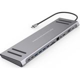 CetKing MST-14U 14IN1 Type-C To Hdtv Multifunction 4K Ultra Hd 14 Ports Çevirici Dönüştürücü Adaptör