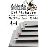 CetKing Mukavva Gri 2 mm 20 Adet 1 Paket 21X29,7 cm A-4 Mukavva 2,0 mm Kalınlığında A-4 Mukavva