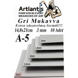 CetKing Mukavva Gri 3 mm 10 Adet 1 Paket 14,8X21 cm A-5 Mukavva 3 mm Kalınlığında A-5 Mukavva