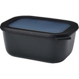 CetKing - Multi Bowl Cirqula Rectangular - Kapaklı Saklama Kabı - Buzdolabı Için Hava Geçirmez Saklama Kutusu, Mikrodalga Fırın Kabı ve Saklama Kabı Olarak Uygundur - 1500 ml - Nordic Black