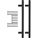CetKing Mutfak ve Banyo Dolabı Kapakları ve Çekmeceler Için Metal Kulp Paslanmaz Mobilya Dolap Kulbu 160MM Mat Siyah 2 Adet