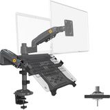 CetKing North Bayou H180-FP Çift Kol Amortisörlü 17"-27" Monitör Tutucu ve 10"-17" Laptop Standı