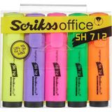 CetKing Office SH712 Fosforlu Kalem 5'li Blister Paket Karışık Renk