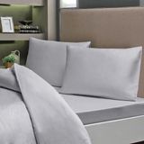 CetKing Pamuklu Ranforce Çift Kişilik Jumbo Boy 200X200 Lastikli Çarşaf Takımı - Gri