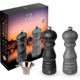 CetKing Paris Grafit Işık U'select Tuz ve Karabiber Değirmeni Seti, 18CM/7IN. Tuz ve Karabiber Poşeti ve Paslanmaz Çelik Huni Içerir