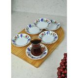 CetKing Porselen Çay Tabağı Lale Motifli Osmanlı Deseni