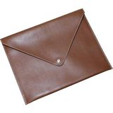 CetKing Pu Deri A5 Küçük Boy Dosya Klasörü Belge Tutucu Su Geçirmez Portföy Zarf Dosya Klasör Kılıf A5 Çıtçıtlı Dosya 19,5X24,7 cm -Taba