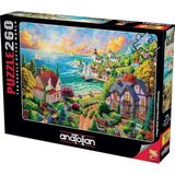 CetKing Puzzle - Sahildeki Köy / 260 Parça Puzzle, #3343