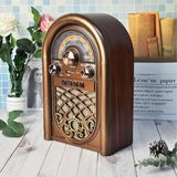 CetKing Retro Radyo Taşınabilir Bluetooth Speaker ve Hoparlör Ahşap Kaplama Klasik Antika Tarzı Iç ve Dış Mekan Multiband USB Girişli Dekoratif Klasik Radyo R-1950-BTL (Açık Kahverengi R-1950-BTL)