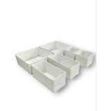 CetKing Room 6'lı Beyaz Çekmece Içi Düzenleyici Organizer Set - Çok Amaçlı Dolap Içi Kutu Seti