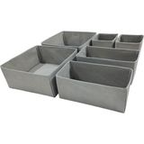 CetKing Room 6'lı Gri Çekmece Içi Düzenleyici Organizer Set - Çok Amaçlı Dolap Içi Kutu Seti