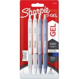 CetKing S-Gel Jel Kalem 0.7 mm Uç, Buz Mavisi & Beyaz Inci 4'lü Paket, Siyah & Mavi Mürekkep