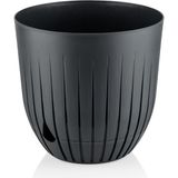 CetKing Saksı Tabaklı Delikli Plastik Çiçek Saksısı (Gri, 2 Litre)