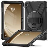 CetKing Samsung Galaxy Tab A9 Plus ile Uyumlu Kılıf Zore Defender Askı Aparatlı Tank Tablet Silikon Kapak - Siyah