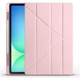 CetKing Samsung Galaxy Tab S10 Fe Plus / 13.1" Inç ile Uyumlu Kılıf Tri Folding Silikon Kalem Bölmeli Katlanabilir Standlı Pu Deri Yumuşak Kapak, Tablet Kılıfı [akıllı Kapak, Uyku Modlu] - Rose Gold