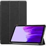 CetKing Samsung Galaxy Tab S7 Fe T737 T733 T736 ile Uyumlu Tablet Kılıfı Smart Cover Uyku Modlu Standlı Arkası Sert Şeffaf Kapak - Siyah