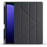 CetKing Samsung Galaxy Tab S9 Fe Plus ile Uyumlu Kılıf Tri Folding Silikon Kalem Bölmeli Katlanabilir Standlı Pu Deri Yumuşak Kapak, Tablet Kılıfı [kalem Alanı, Akıllı Kapak, Uyku Modlu] - Siyah