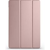 CetKing Samsung Tablet Galaxy Tab A9 X110/GALAXY Tab A11 ile Uyumlu Tablet Kılıfı Smart Cover Uyku Modlu Standlı Arkası Sert Şeffaf Kapak Rosegold