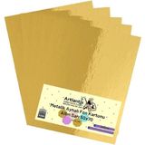 CetKing Sarı 50X70 Metalik Aynalı Fon Kartonu 5 Adet 1 Paket Artlantis Aynalı Metalik Fon Kartonu