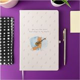 CetKing Sen Kalbimde Çalan Müziksin Mottolu Minimal Tasarımlı Çizgili Not Defteri 13 cm x 21 cm 100 Yaprak