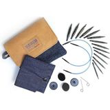 CetKing Set Değiştirilebilir Yuvarlak Örgü Şişleri Indigo Wood Short, 3,00 mm - 6,00 mm