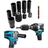 CetKing Somun Sökme Sıkma Torklu Makine Için 6lı Lokma Seti ve Bits Adaptör 1/2 Hex Ağır Hizmet Lokma Bijon