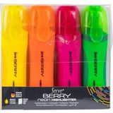 CetKing SV-BRFKP4FR Berry Fosforlu Kalem, Neon, 4'lü Paket