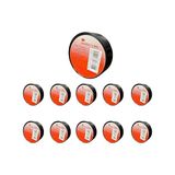 CetKing Temflex 1300E Elektrik Izolasyon Bandı Siyah – 10'lu Paket | 18 mm x 9,15 M | Pvc Kablo Bandı | 600V Dayanıklı, Esnek ve Güçlü Yapışkanlı Elektrik Bandı