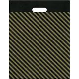 CetKing Tiri Store Takviyeli El Geçme Siyah Çizgili Mağaza Poşeti 4 No 40X50 cm 50 Adet, Siyah Çizgili
