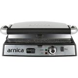 CetKing Tostit Maxi Inox Granit Izgaralı Tost Makinesi, 2000 W, Paslanmaz Çelik, Aynı Anda 6 Tost, Gri