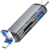 CetKing USB Otg Kart Okuyucu Type-C To USB Uçlu Pc Bilgisayar ve Notebook Uyumlu Mikro Sd Kart Okuyucu USB A To USB CADS-307 (3in1)