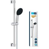CetKing Vitalio Start 110 Sürgülü Duş Seti, 110MM Yuvarlak 1 Akışlı El Duşu, 600MM Sürgülü Ray, 1750MM Duş Hortumu, Duş Başlığı Seti, Krom, 27942001