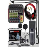 CetKing Wizard Paket-2 Cx2 Stüdyo Mikrofon MDX-04FXU Stüdyo Kayıt Mikseri Kulaklık Ekipman Seti