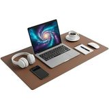 CetKing Xl Deri Mouse Pad,ofis,masa Matı Sümen,konforlu Mouse Pad,çift Yönlü (Kahverengi) - Altın