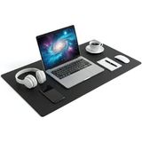 CetKing Xl Deri Mouse Pad,ofis,masa Matı Sümen,konforlu Mouse Pad,çift Yönlü (Siyah) - Altın