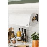 CetKing Yapışkanlı Doğal Gürgen Ağaç Ahşap Bar Metal Rulo Kağıt Havluluk, Kağıt Havlu Standı, Banyo Mutfak Havlu Çubuğu, Peçetelik Kağıt Havlu Rafı, Kağıt Havluluk Askısı (Metal, Siyah)
