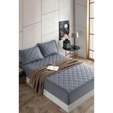 CetKing Yatak Koruyucu Alez Kapitone Gri RENK%100 Pamuk Fitted Alez Çarşaf 100 x 200