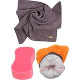 CetKing Yıkama Araba Kurulama Araç Cam Temizlik 3'lü Mikrofiber Bez Eldiven Yıkama Seti