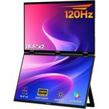 CetKing Z18W 2X18.5" Çift Ekran 1920 * 1080@120Hz Full Hd IPS Panel Type-C 100% Srgb 300CD/M² Taşınabilir Monitör
