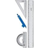 Cetvel Seti Pergelli Cetvel Takımı 30 cm Çizim Takımı
