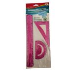 Cetvel Takımı Kırılmaz Esnek Silikonlu Kırılmaz 3lü Pembe 1 Paket Cetvel Seti Keyroad Dawing