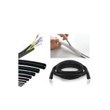CevHers 12 mm Yarıklı Spiral Hortum 10 Metre Kablo Gizleme Izolasyon Borusu Esnek Siyah