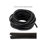 CevHerS 5 mm Yarıklı Spiral Hortum 10 Metre Kablo Gizleme Izolasyon Borusu Esnek Siyah