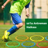 Çeviklik Antrenman Halkası Seti 10 Renkli 12 Bağlantılı Çocuk ve Yetişkin Egzersiz Ekipmanı Futbol Hız Koordinasyon Kondisyon Spor Aksesuarı