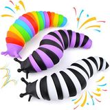 Cevioce Fidget Slug Oyuncak, Çocuklar ve Yetişkinler için Duyusal Slug Fidget Oyuncak, Otistik Çocuklar için 3 Adet Sevimli Otizm Duyusal Oyuncaklar, Çocuklar Paskalya Sepeti Doldurucular Toddler Kız